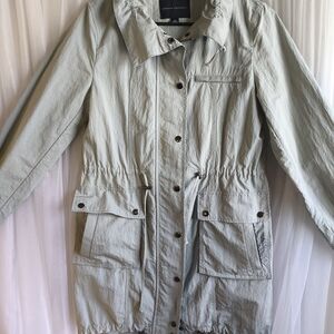 Banana Republic Green Trench Coat with Adjustable Cuffs